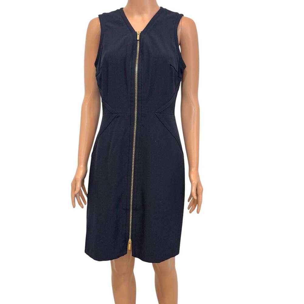 Julia Jordan 6 exposed front dual zipper sheath dress D1 3490